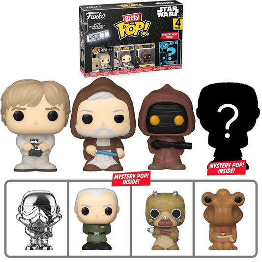 Funko Star Wars Luke Skywalker,Obi-Wan Kenobi,Jawa & Mystery Bitty Pop