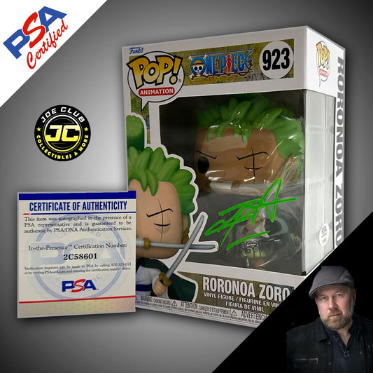 Funko Pop One Piece Roronoa Zoro#923 SIGNED by Christopher Sabat PSA Certified