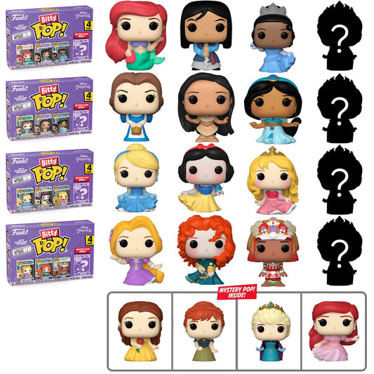 Funko Disney Princesses Bitty Pop! Mini-Figure 4-Pack collection