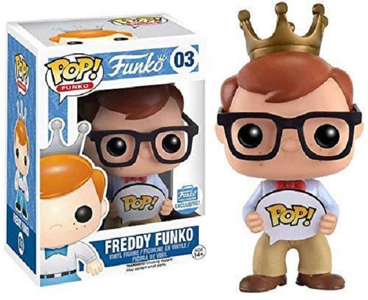 Freddy Funko 03 With Pop Sign and glasses(Nerd) (funko shop exclusive)